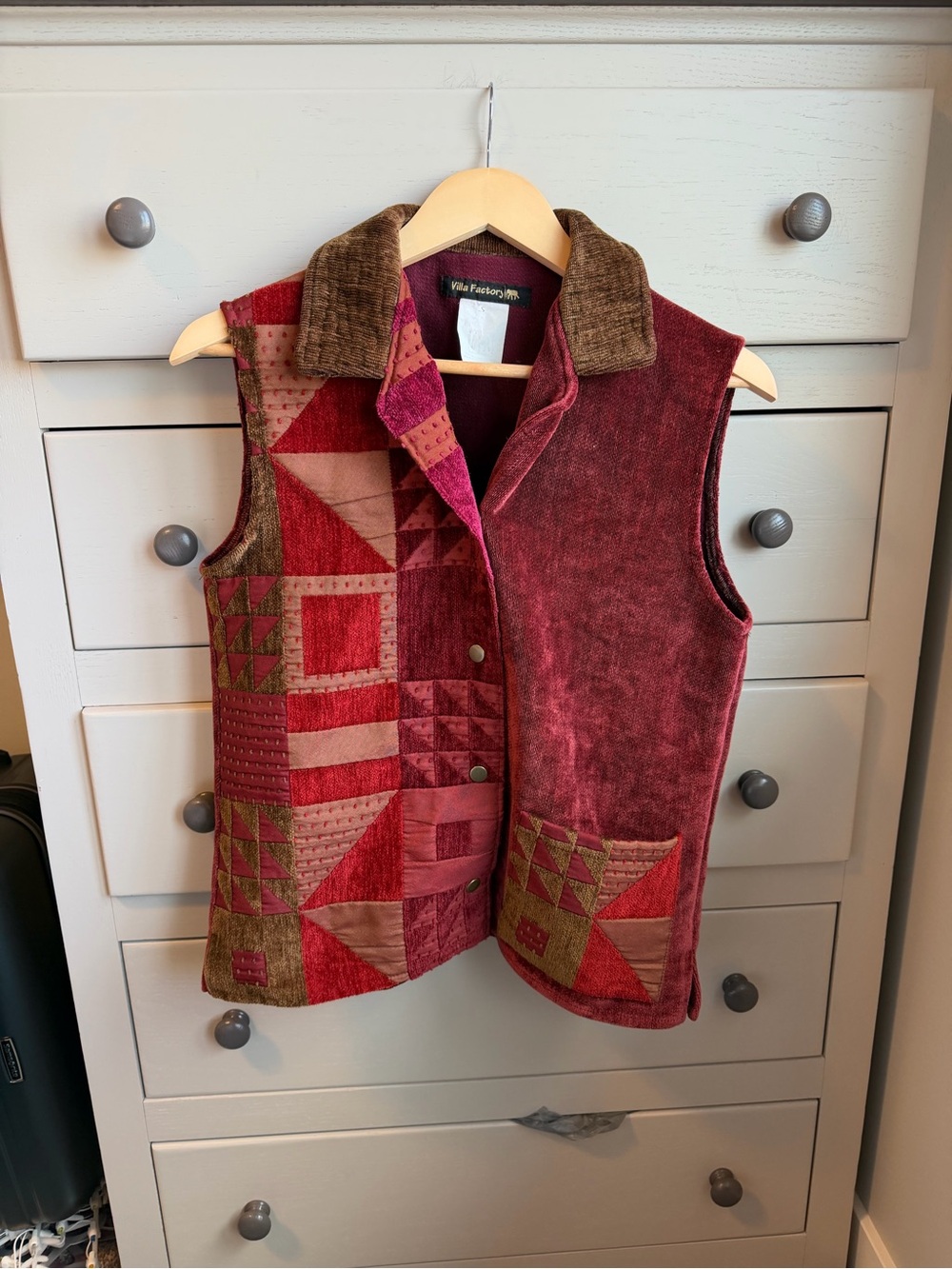 Vintage Southwestern Quilted Patchwork Sleeveless Vest
